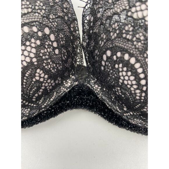 Victoria's Secret Bra Women 32C Black Very‎ Sexy Push-Up Lace LOGO - Picture 3 of 10